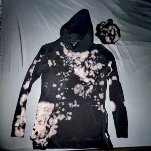 Betsy & Adam Womens Tie-Dye Comfy Hoodie Black XS